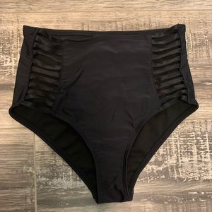black high waisted swim suit bottoms